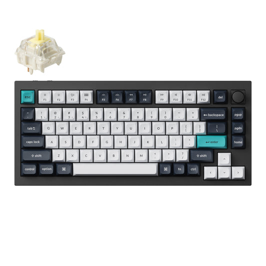 Keychron Q1 Max QMK/VIA RGB Wireless Custom Mechanical Keyboard (Gateron BANANA Switches) - Black - Guards On Duty Shop & Security Guards