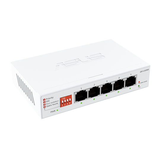ASUS 5×2.5G Unmanaged Network Switch – White - Guards On Duty Shop & Security Guards