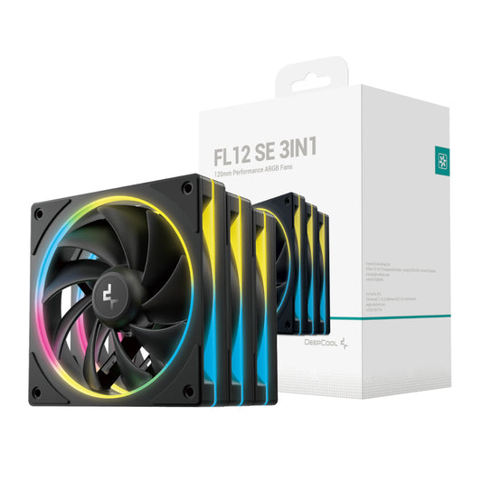 DeepCool FL12 SE 3-in-1 ARGB 120mm Fan Pack - Black - Guards On Duty Shop & Security Guards