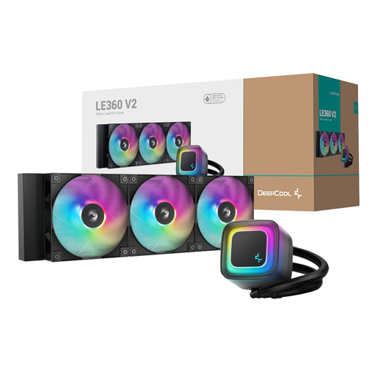 DeepCool LE360 V2 ARGB 360mm AIO Liquid Cooler - Black - Guards On Duty Shop & Security Guards