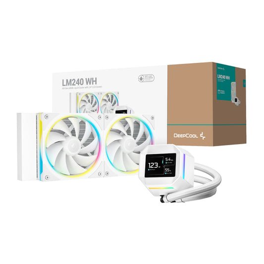 DeepCool LM240 ARGB 240mm AiO CPU Liquid Cooler - White - Guards On Duty Shop & Security Guards