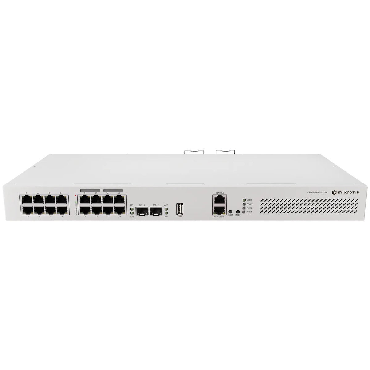 MikroTik CRS418-8P-8G-2S+RM | 16-Port Gigabit PoE+ L3 Switch, 2 x 10G SFP+