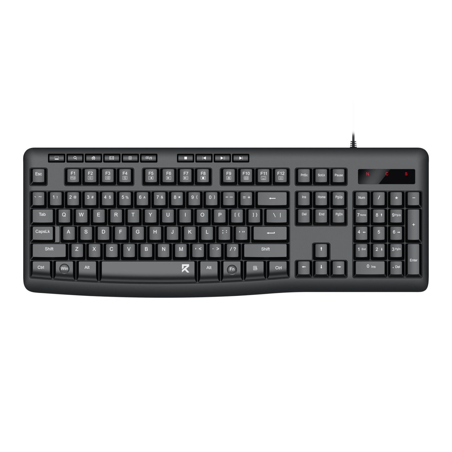 Redragon BK-7366 Full-size Ergonomic Wired Membrane Office Keyboard - Black - Guards On Duty Shop & Security Guards