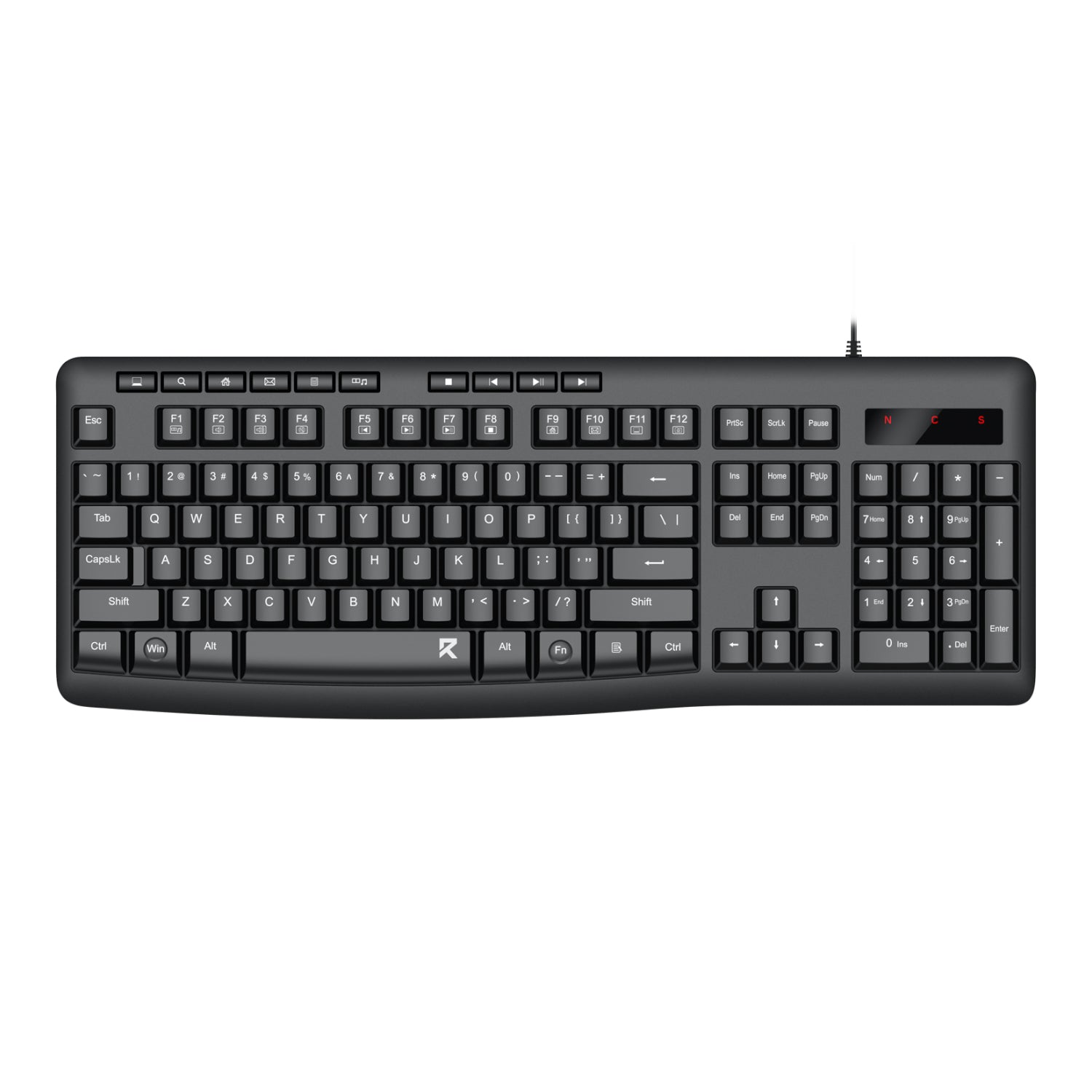 Redragon BK-7366 Full-size Ergonomic Wired Membrane Office Keyboard - Black - Guards On Duty Shop & Security Guards
