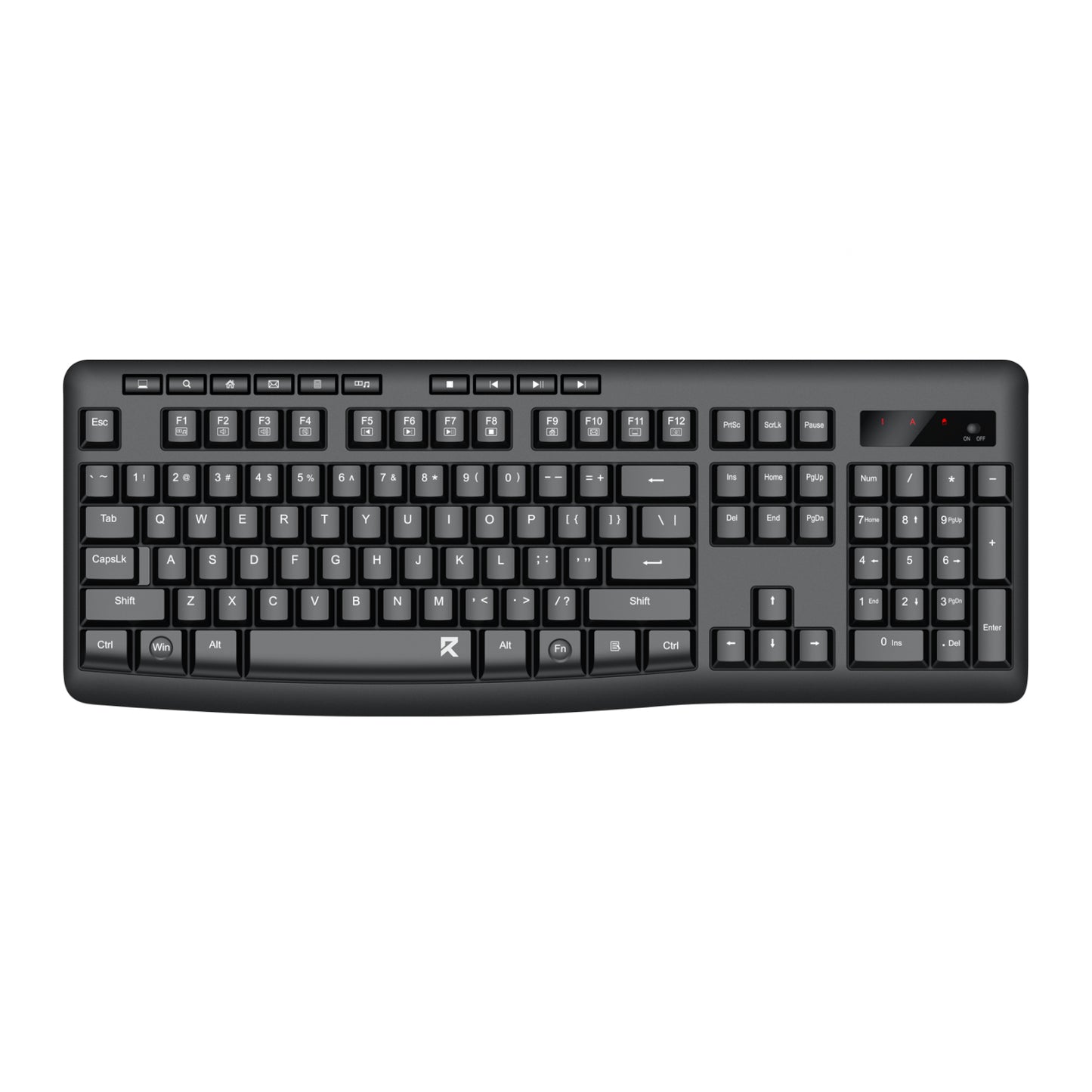 Redragon BK-7367 Full-size Ergonomic Wireless Membrane Office Keyboard - Black - Guards On Duty Shop & Security Guards