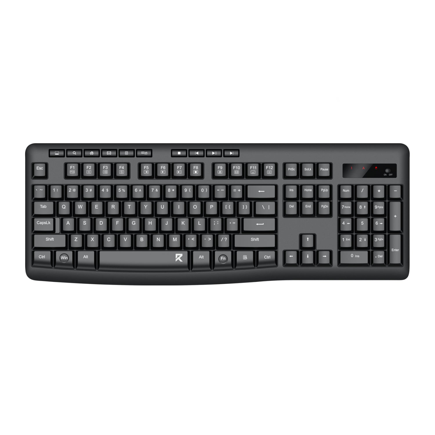 Redragon BK-7367 Full-size Ergonomic Wireless Membrane Office Keyboard - Black - Guards On Duty Shop & Security Guards