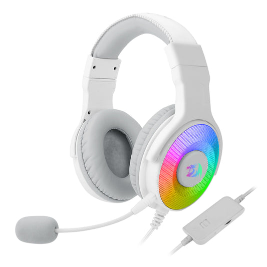 REDRAGON Over-Ear PANDORA USB (Power Only)|Aux (Mic and Headset) RGB Gaming Headset - White - Guards On Duty Shop & Security Guards