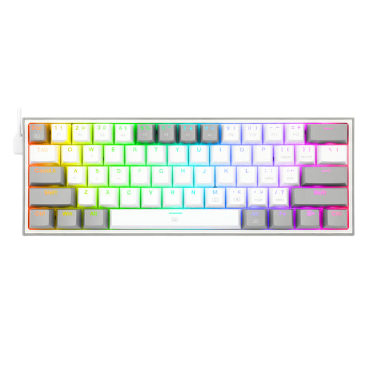 Redragon K617 FIZZ 60% Wired RGB Gaming Keyboard - White/Grey - Guards On Duty Shop & Security Guards