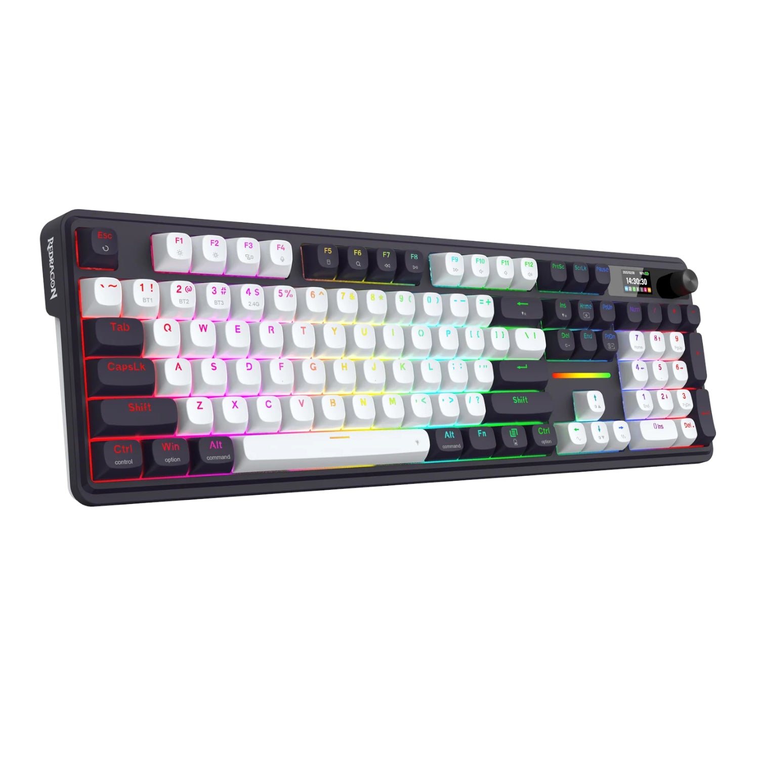 Redragon K762WB-RGB-PRO LCD Full-size Gasket Mechanical Keyboard - Black - Guards On Duty Shop & Security Guards