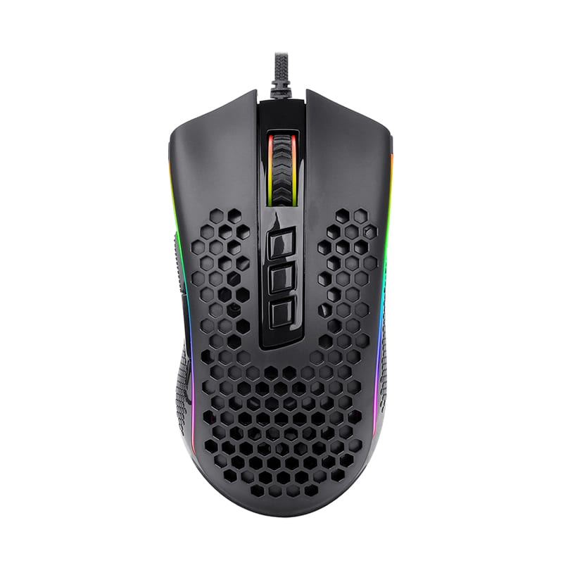 REDRAGON STORM 12400DPI 7 Buttons|Ergonomic Design|P3327 Optical Sensor|Lightweight Body|RGB Backlit gaming Mouse - Black - Guards On Duty Shop & Security Guards