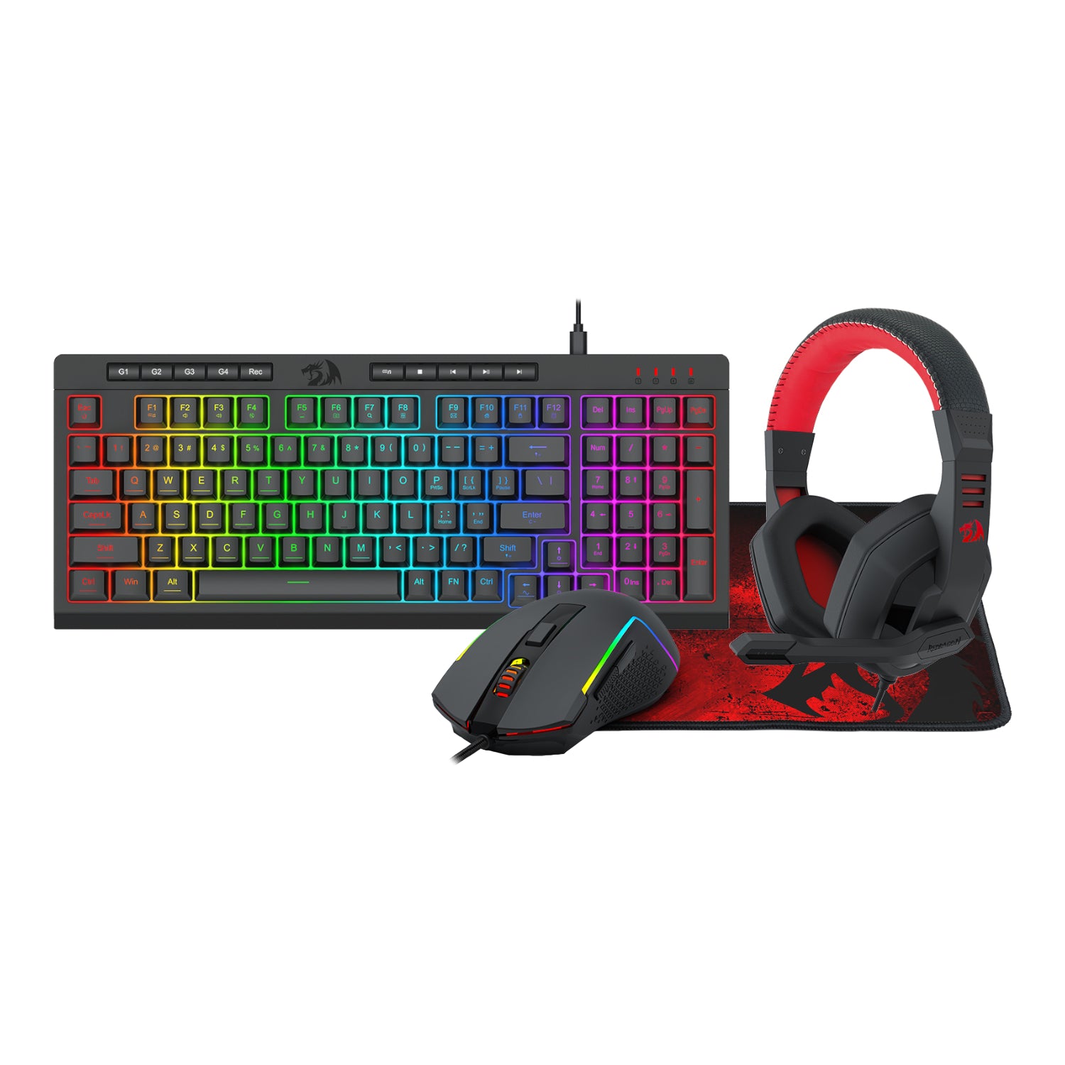 Redragon 4-in-1 Keyboard | Mouse | Mousepad | Headset Gaming Combo - Guards On Duty Shop & Security Guards
