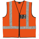 EN4 Reflective Vest with Zip & ID Pouch - Lime/Orange Econo Range Size S-5XL