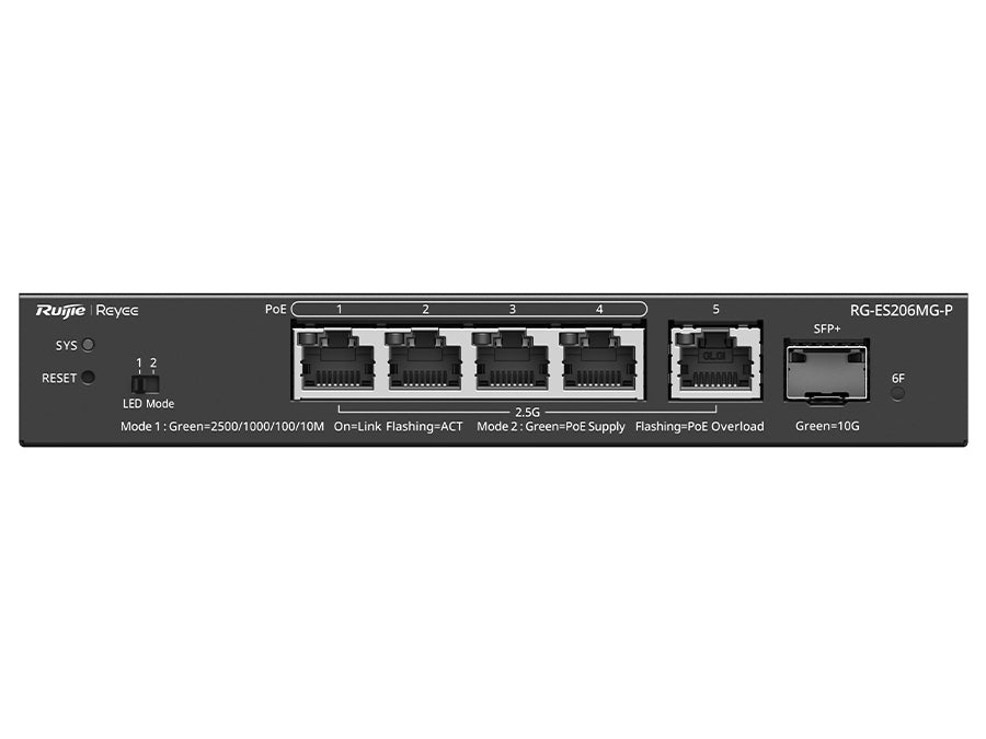 Reyee 5 Port 2.5Gbps with 4 PoE 70W 1SFP+ Smart Managed Switch - Guards On Duty Shop & Security Guards