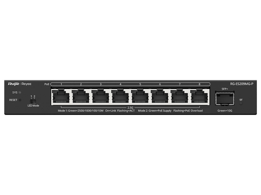 Reyee 8 Port 2.5Gbps PoE 130W 1SFP+ Smart Managed Switch - Guards On Duty Shop & Security Guards