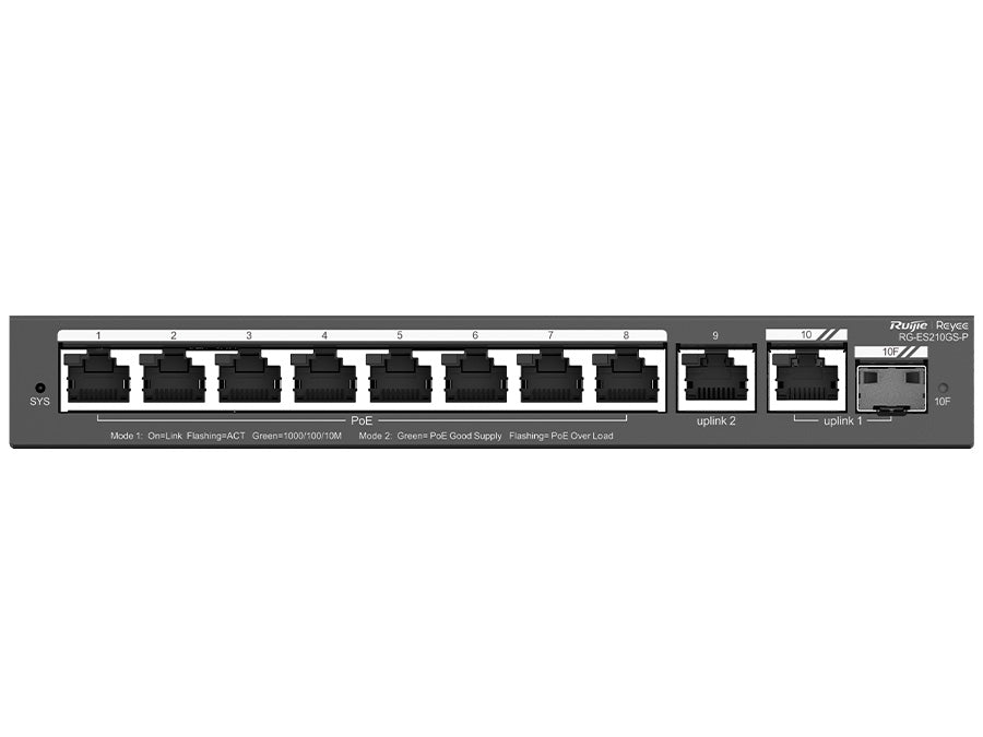 Reyee 10 Port Gigabit with 8 PoE 120W 1SFP Combo Port Smart Managed Switch - Guards On Duty Shop & Security Guards