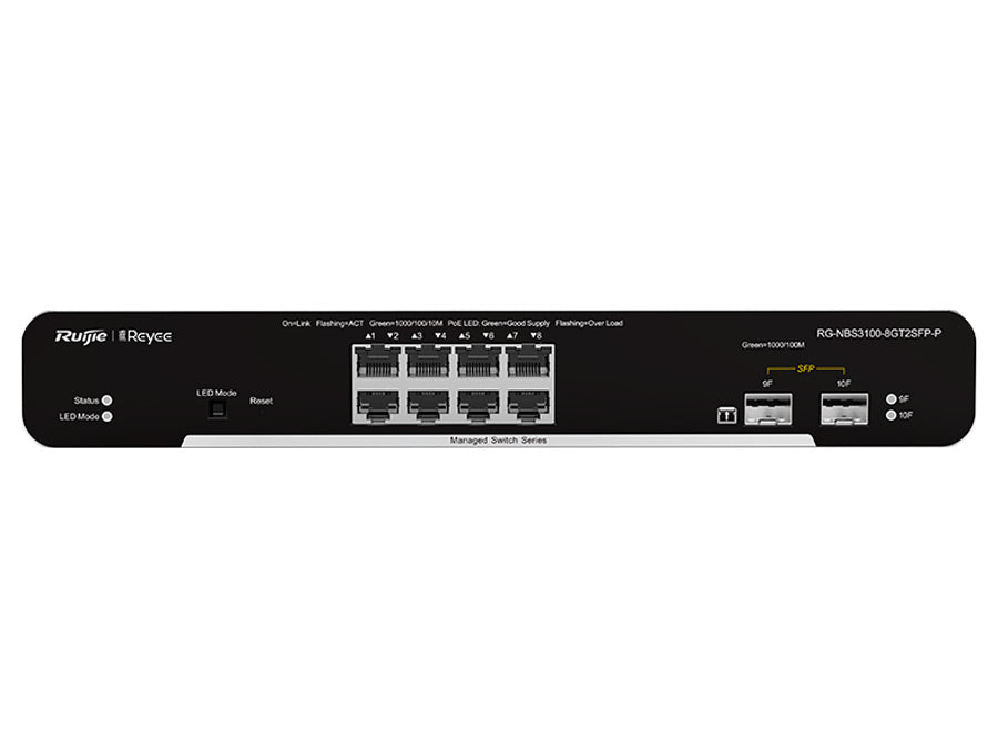 Reyee 8 Port Gigabit PoE 125W 2SFP Layer 2+ Smart Managed Switch - Guards On Duty Shop & Security Guards