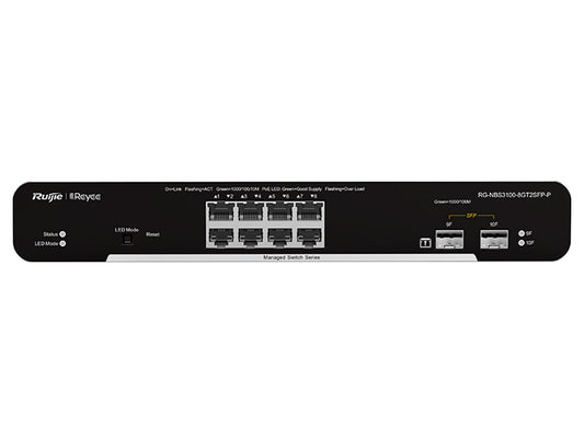 Reyee 8 Port Gigabit PoE 125W 2SFP Layer 2+ Smart Managed Switch - Guards On Duty Shop & Security Guards