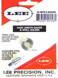 Lee 38 Smith & Wesson Case Length Gauge & Shell Holder