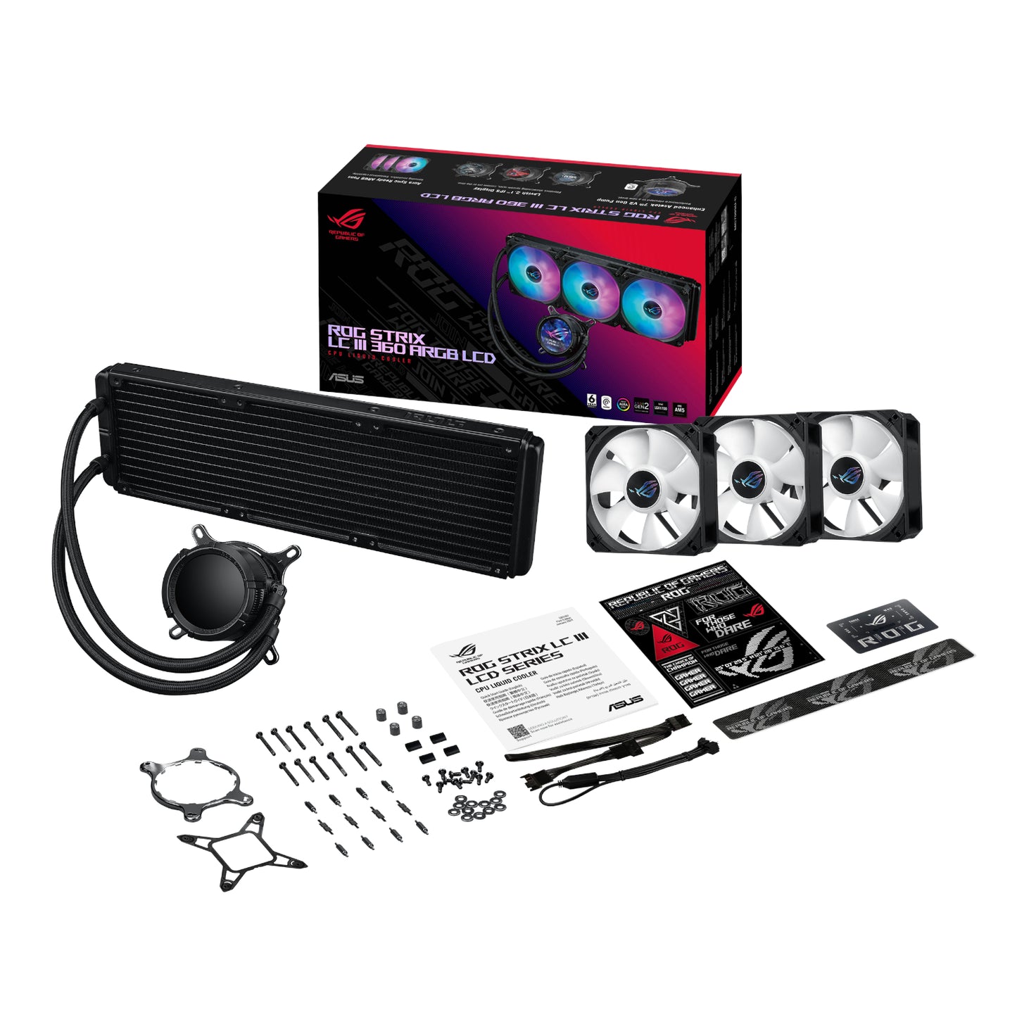 Asus ROG STRIX LC III 360 ARGB LCD All-in-one CPU Liquid Cooler - Black - Guards On Duty Shop & Security Guards