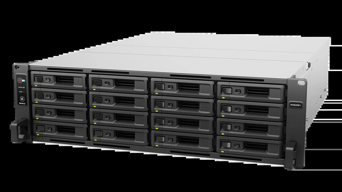 Synology RS2825RP+ 16 Bay RackStation (Expandable to 28 bay)  - AMD Ryzen V1780B 4C CPU 8GB DDR4 ECC UDIMM (2 DIMM slots)