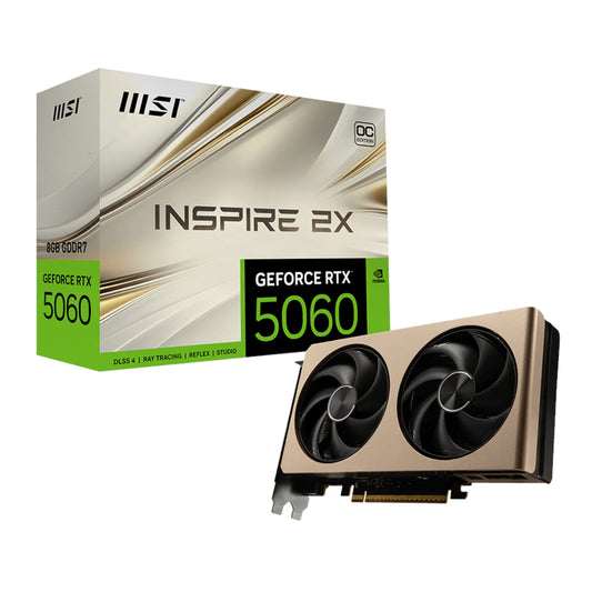 MSI GeForce RTX 5060 8G INSPIRE 2X OC Graphics Card – Gold - Guards On Duty Shop & Security Guards