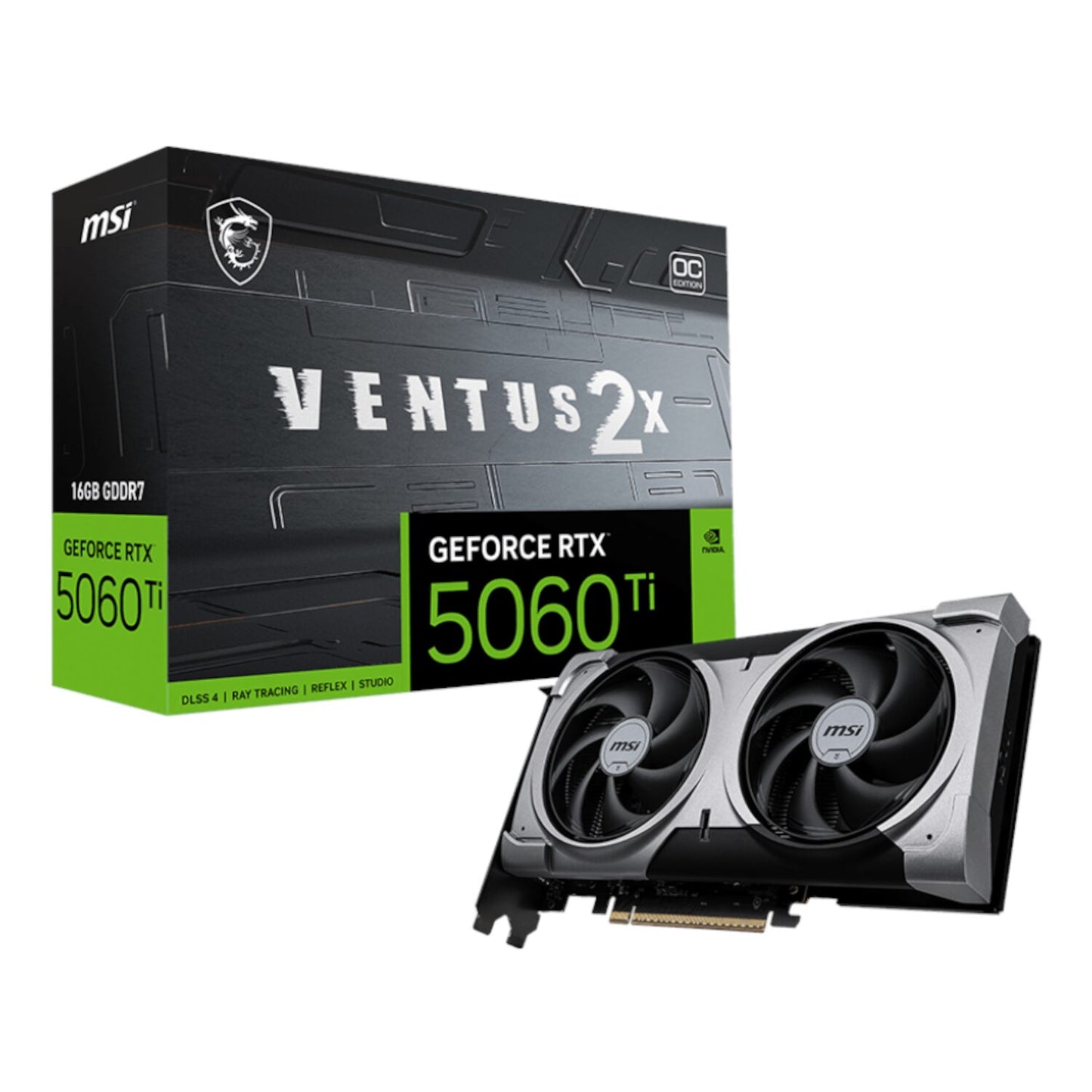 MSI GeForce RTX 5060 Ti VENTUS 2X OC PLUS 16GB GDDR7 Graphics Card - Guards On Duty Shop & Security Guards
