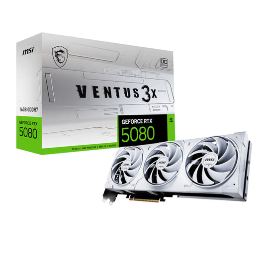 MSI GeForce RTX 5080 VENTUS 3X OC 16GB GDDR7 Graphics Card - White - Guards On Duty Shop & Security Guards