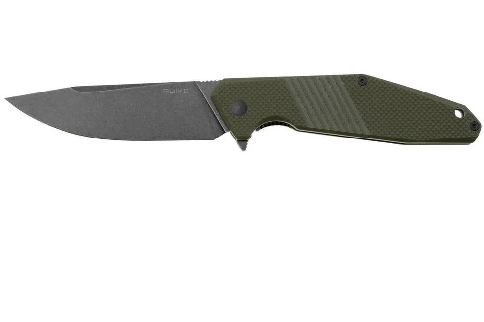Ruike Blackwashed Green G10 Pocket Knife Guards On Duty Security