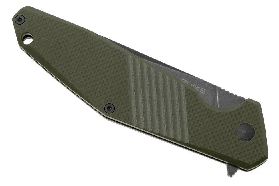 Ruike Blackwashed Green G10 Pocket Knife Guards On Duty Security