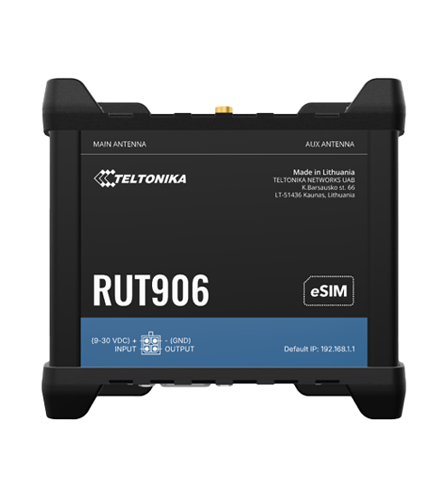 Teltonika RUT906 LTE Cat 4 GNSS antenna OR DinRail Router, Dual-SIM, 1 x WAN (100 Mbps), 3 x WAN (100 Mbps), MODUBUS RS232/RS485