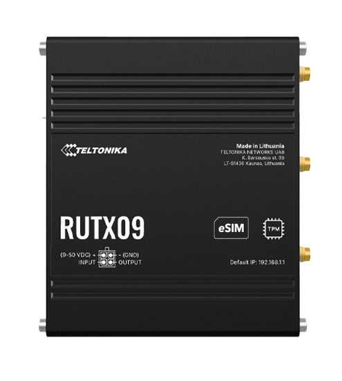 Teltonika RUTX09 LTE Cat 6 Industrial Router, 3 x LAN (1 Gbps), 1 x WAN(1 Gbps), GNSS