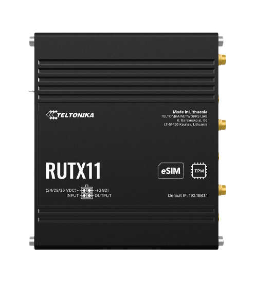 Teltonika RUTX11 LTE Cat 6 Industrial Router,Dual-SIM, Wi-FI 5, 1 x WAN(1 Gbps), 3 x LAN(1 Gbps), MQTT, MODBUS TCP/USB, Bluetooth 4.0