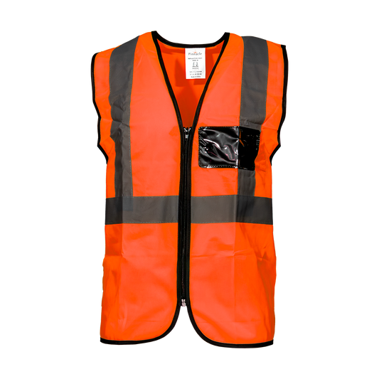 Pinnacle Reflective Vest with Zip & ID Orange (S – 4XL) (Pack of 5)