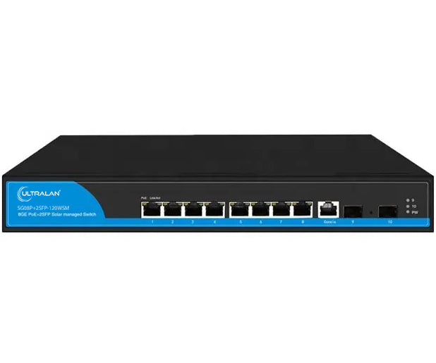 UltraLAN 8port Gigabit Solar and Battery Powered Managed PoE Switch