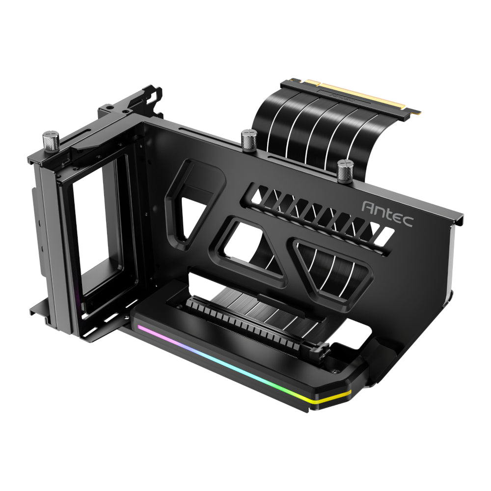 Antec SHIFT ARGB Vertical GPU Bracket with PCIe 4.0 Riser Cable - Black - Guards On Duty Shop & Security Guards
