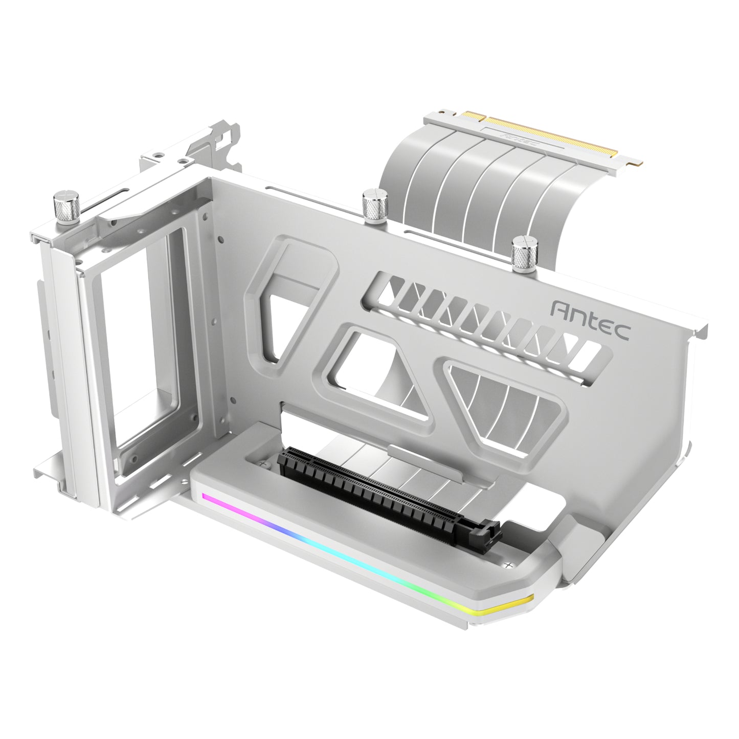 Antec SHIFT ARGB Vertical GPU Bracket with PCIe 4.0 Riser Cable – White - Guards On Duty Shop & Security Guards