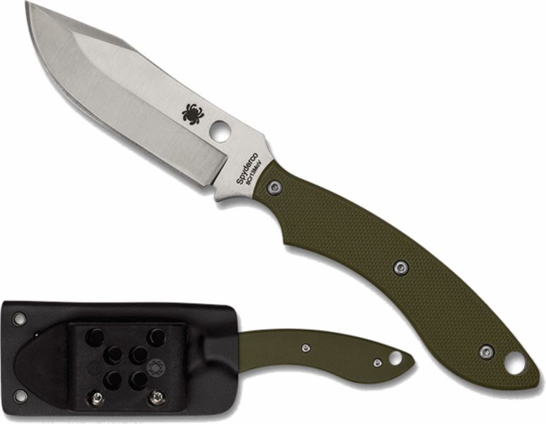 Spyderco Stok Bowie OD G-10 Plain with Sheath (FB49GPOD)