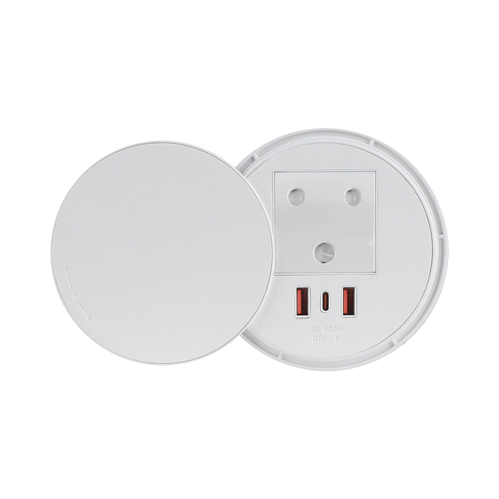 Linkqnet Power 80mm Delta Grommet (360 )3-pin Sa, Pd20w - White (1.8m) — LinkQnet | Guards on Duty Shop