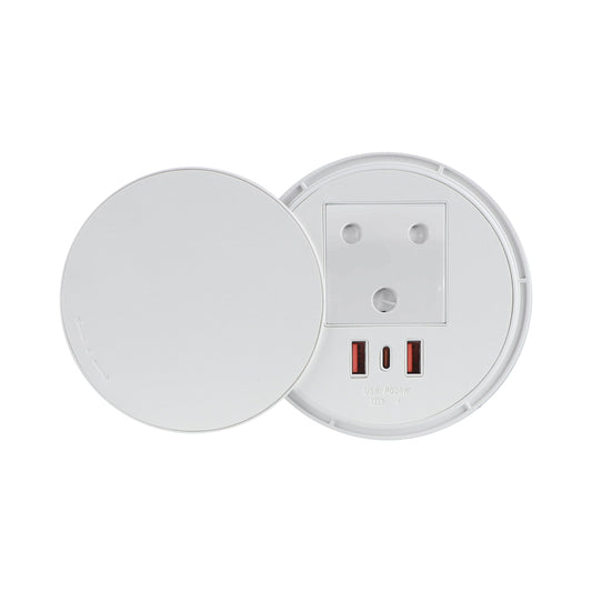 Linkqnet Power 80mm Delta Grommet (360 )3-pin Sa, Pd20w - White (1.8m) — LinkQnet | Guards on Duty Shop