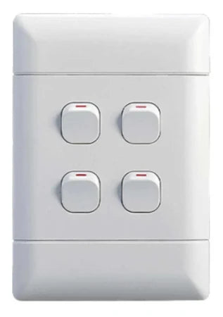 Neu - 4 Lever Light Switch White (4 Pack)