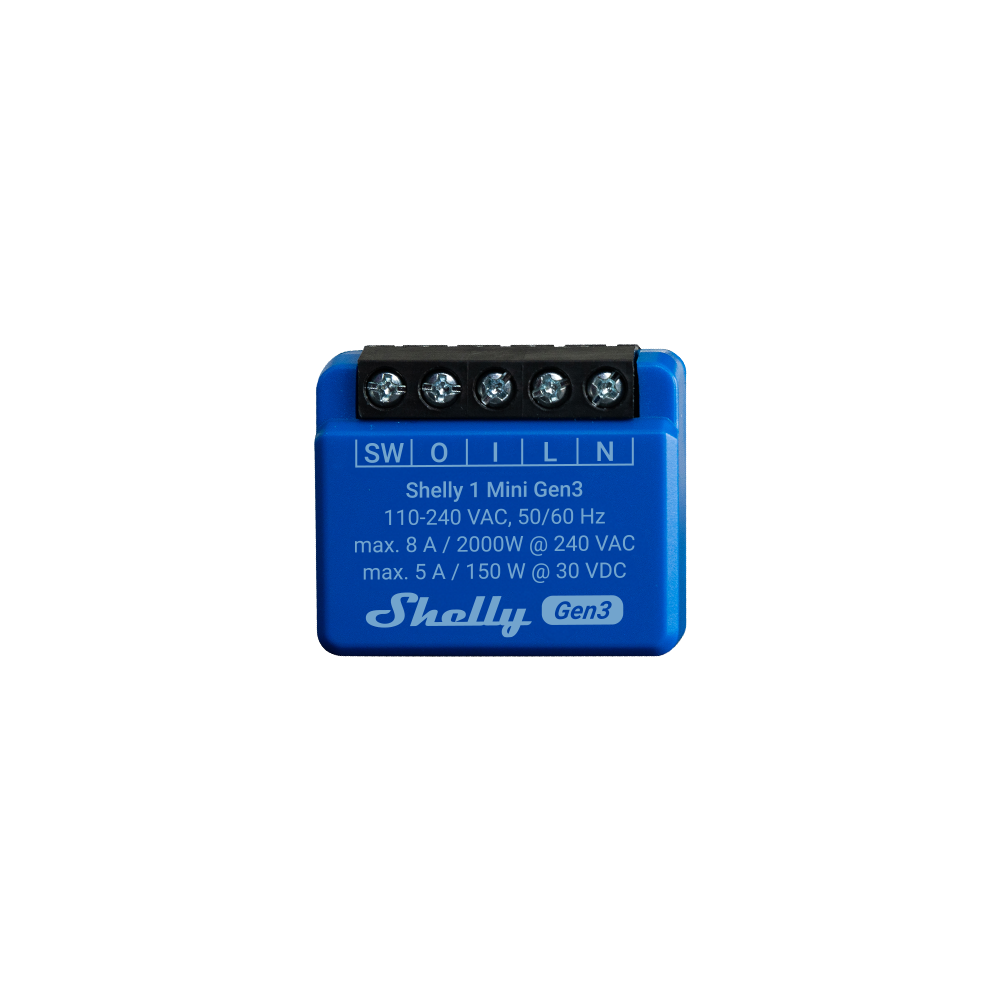 Shelly 1 Mini Gen3 Smart Mini One-Channel 8A Wi-Fi Relay