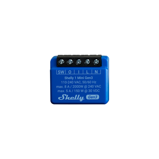 Shelly 1 Mini Gen3 Smart Mini One-Channel 8A Wi-Fi Relay