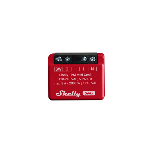 Shelly 1PM Mini Gen3 One-Channel Wi-Fi Relay With Power Monitoring