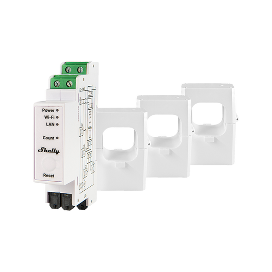Shelly Pro 3EM-400A DIN-Rail Mountable Single Or Three-Phase Energy Meter With 3-Phase Current Transformers