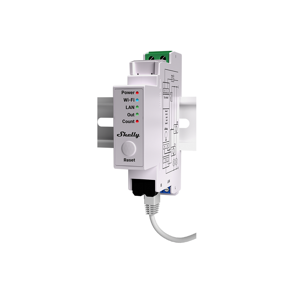 Shelly Pro EM-50 DIN-Rail Mountable Two-Channel Single Phase Energy Meter With Integrated Switch For Contactor Control