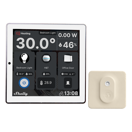 Shelly Wall Display + Blu H&T (White) Smart Control Panel With Temperature, Humidity & LUX Sensors