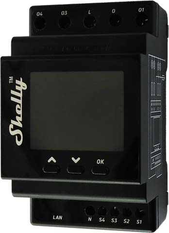 Shelly Pro 4PM DIN-Rail Mountable Wi-Fi Relay For 4 Channels of 16A Each 40A In Total