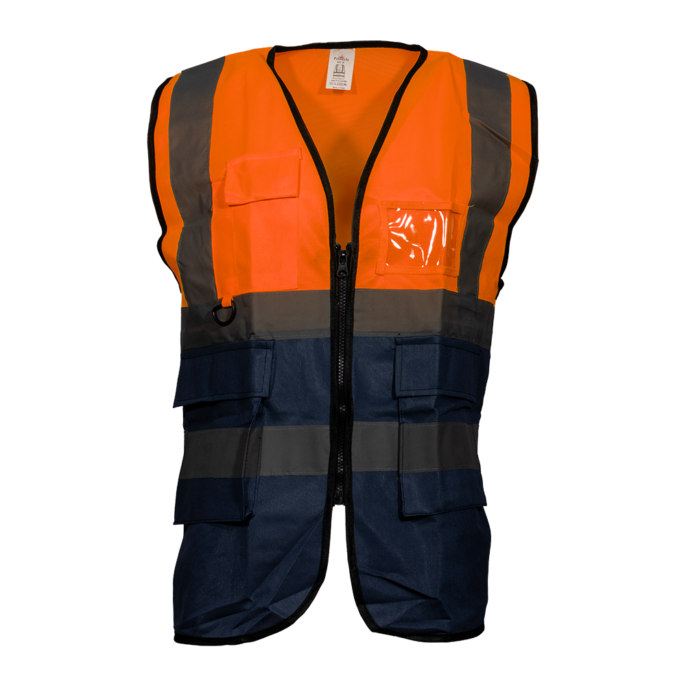 Pinnacle Orange/Navy Signal Vest (S – 3XL) (Pack of 3)
