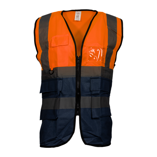 Pinnacle Orange/Navy Signal Vest (S – 3XL) (Pack of 3)