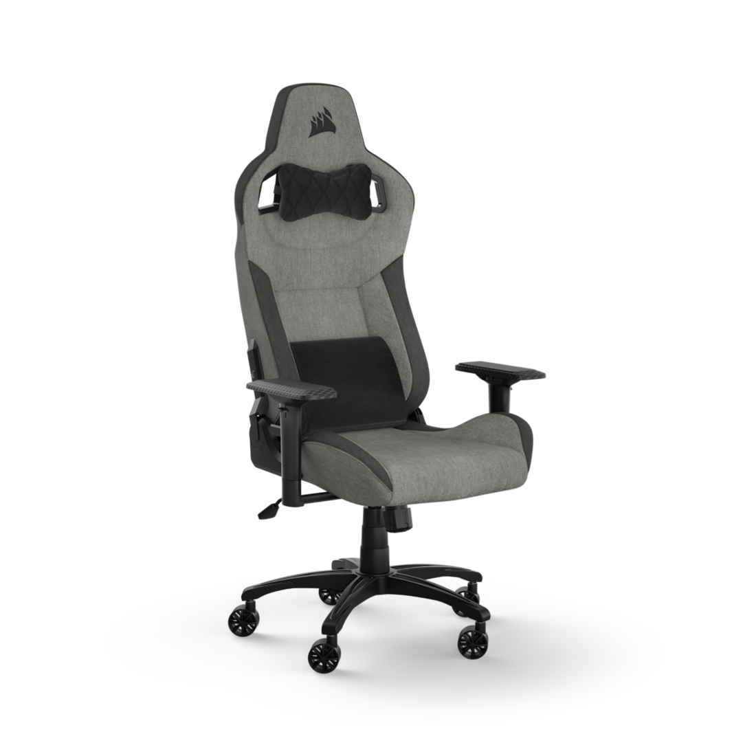 CORSAIR T3 RUSH Gaming Chair - Charcoal/Grey Premium Breathable Fabric – up to 120kg – 4D Adjustable Armrests .